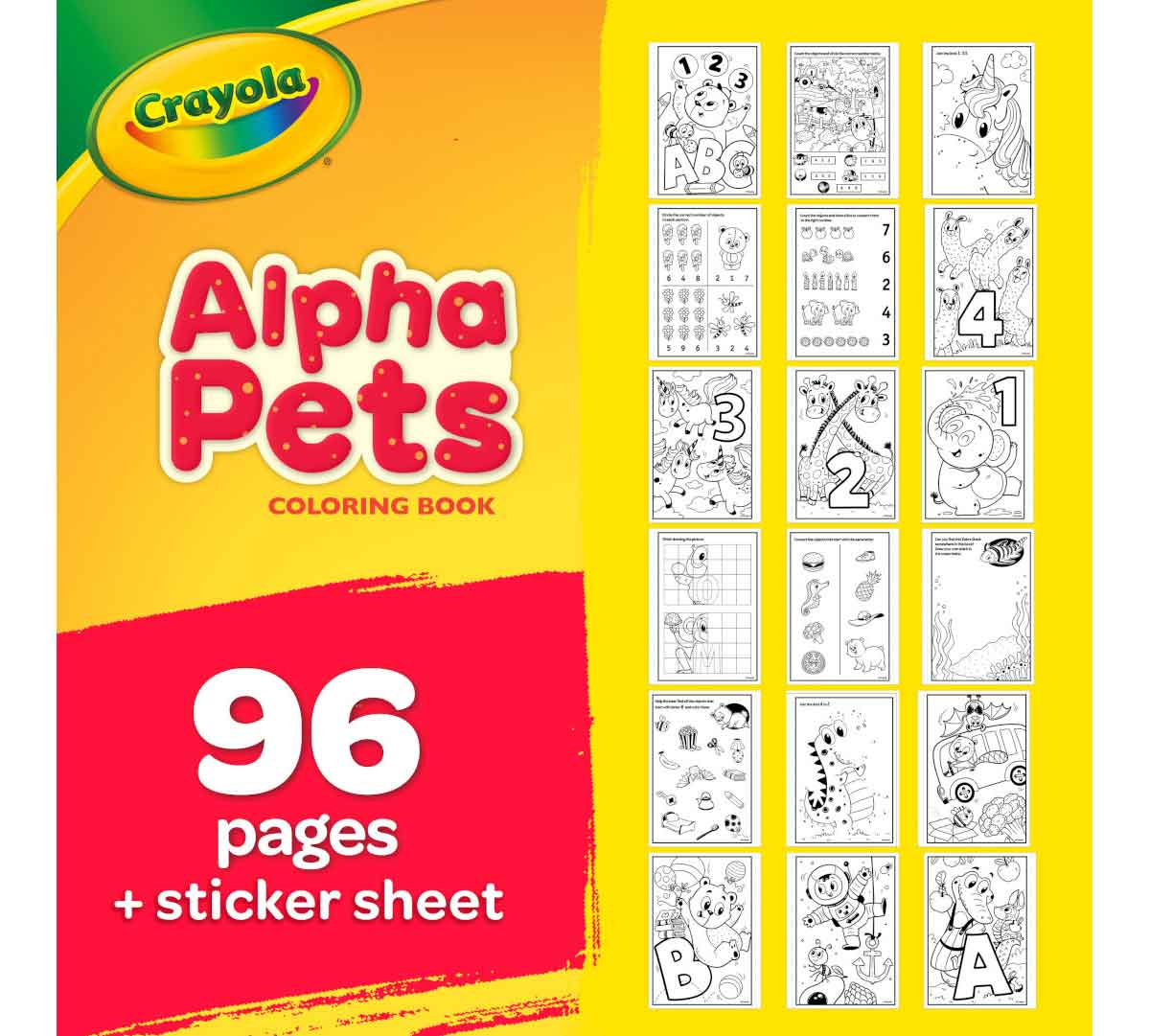 Libro de Colorear Crayola - Alpha Pets 96 páginas