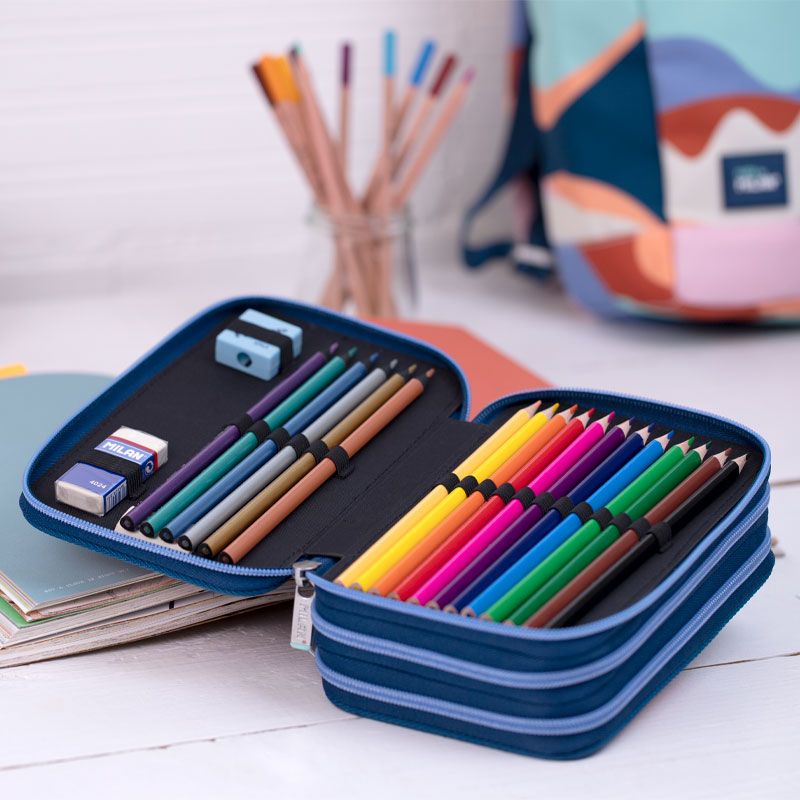 Estuche Milan con Útiles - 3 Niveles Multicolor