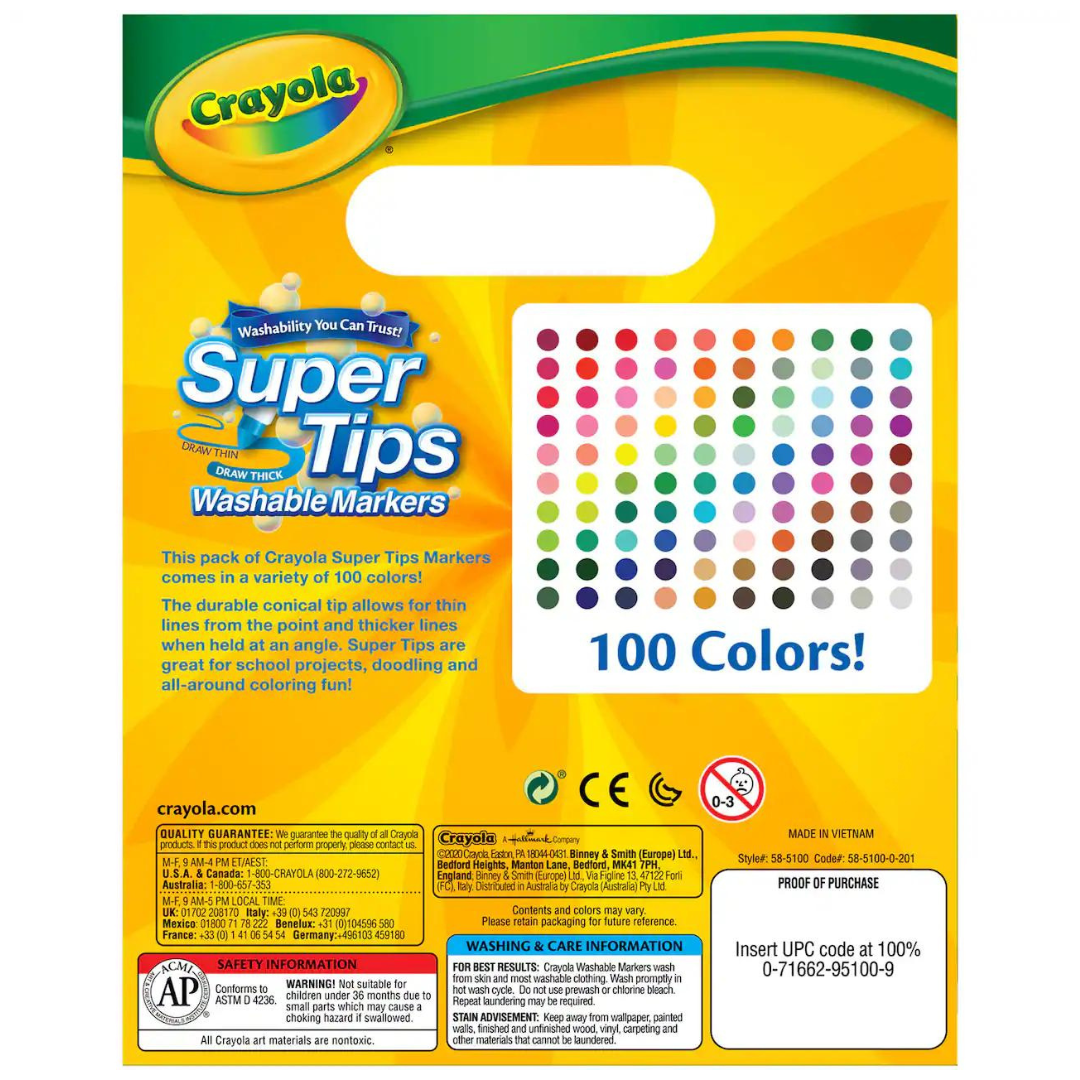 Crayola Super Tips - 100 Marcadores