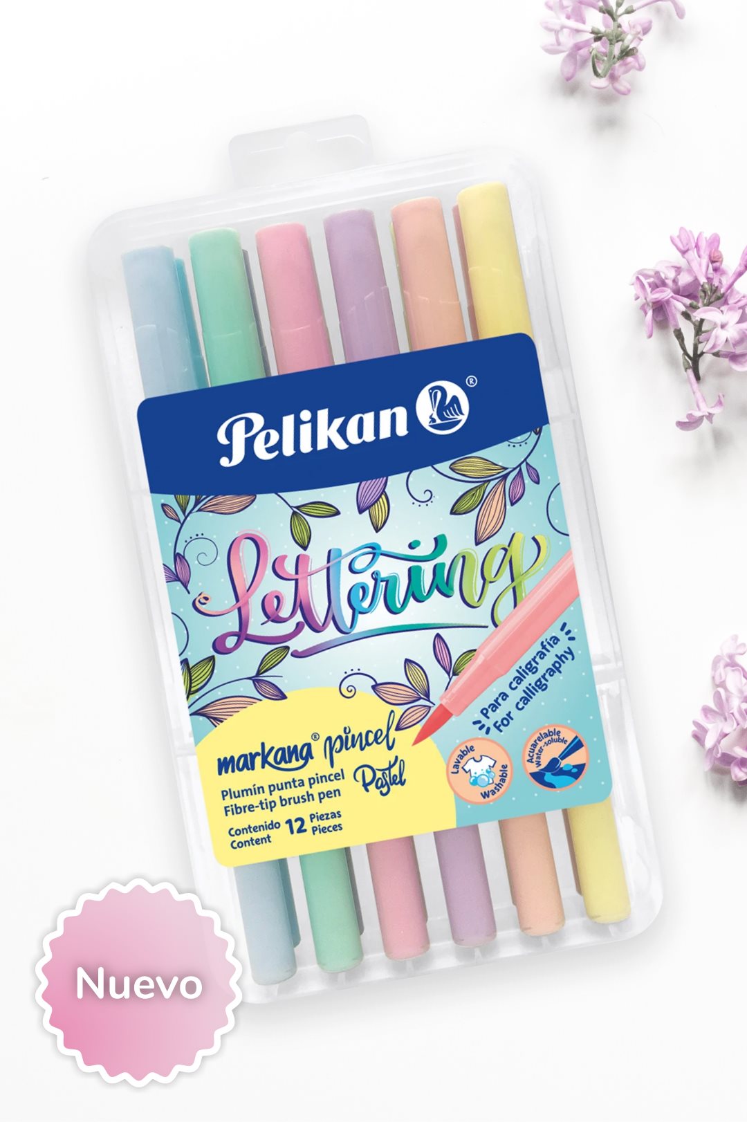 Pelikan Brush - 12 Marcadores Punta de Pincel Pastel