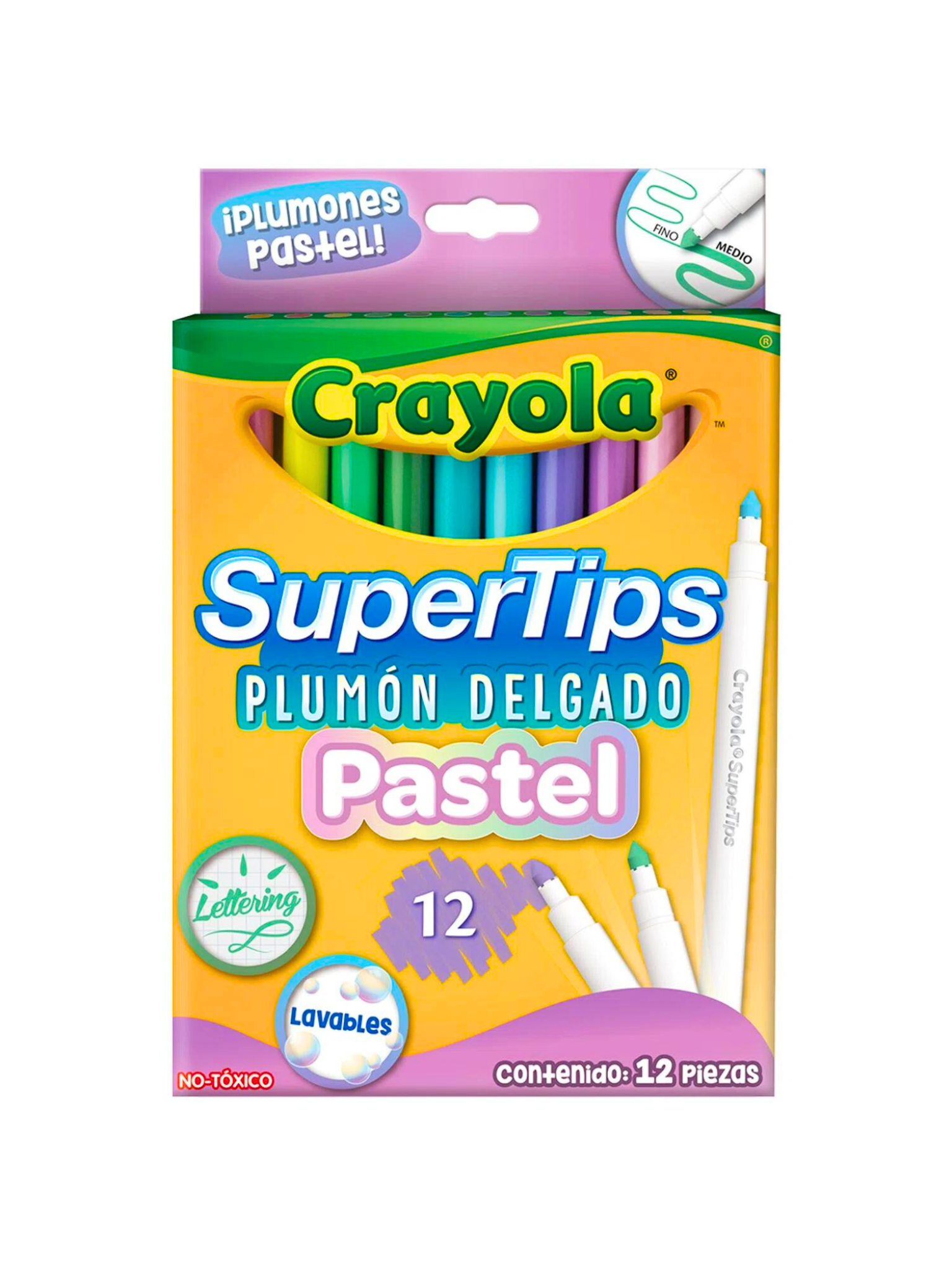 Crayola Super Tips - Caja 12 Colores Pastel – Karza Colors