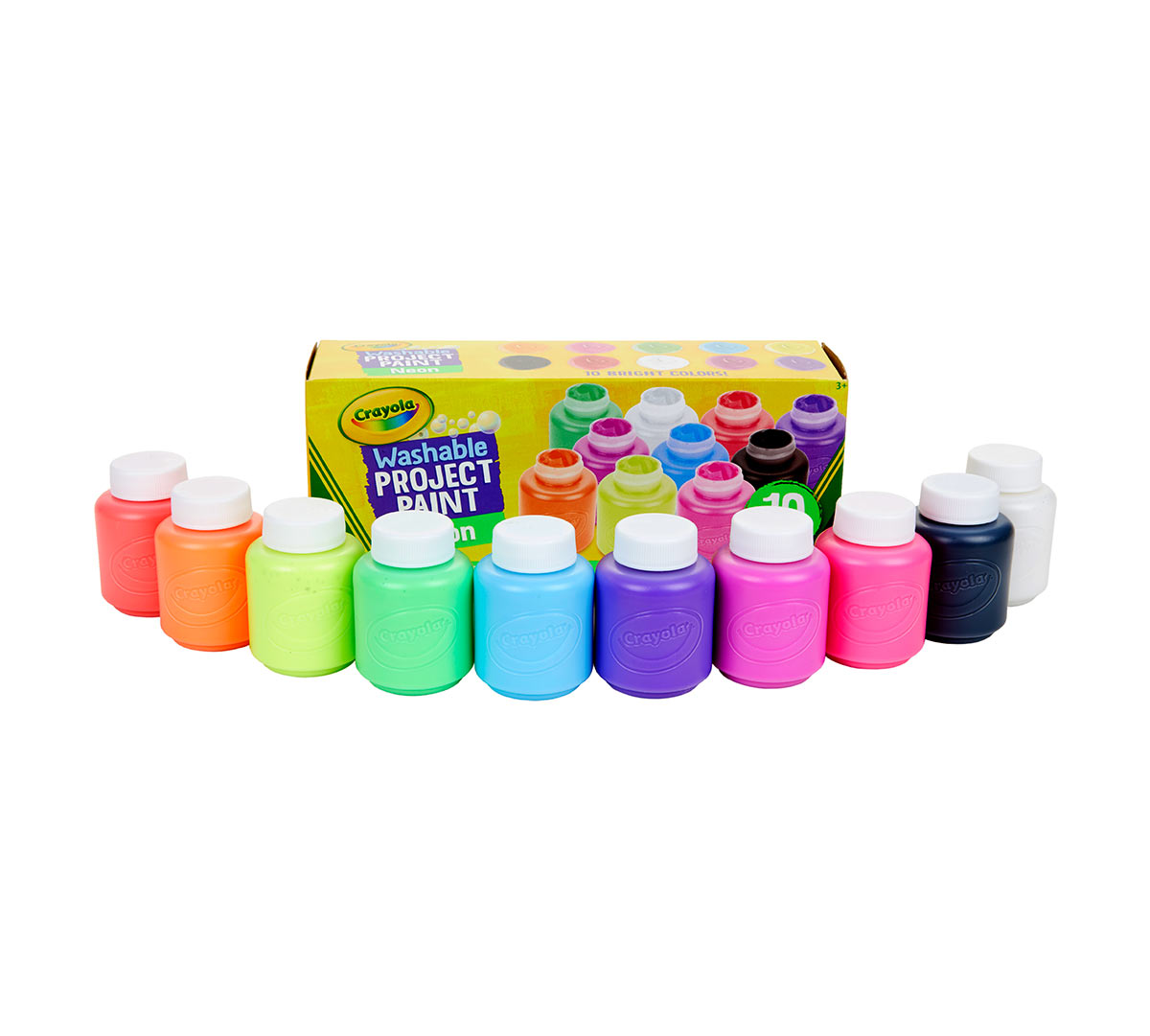 Pintura Lavable Crayola - 10 Colores Neón