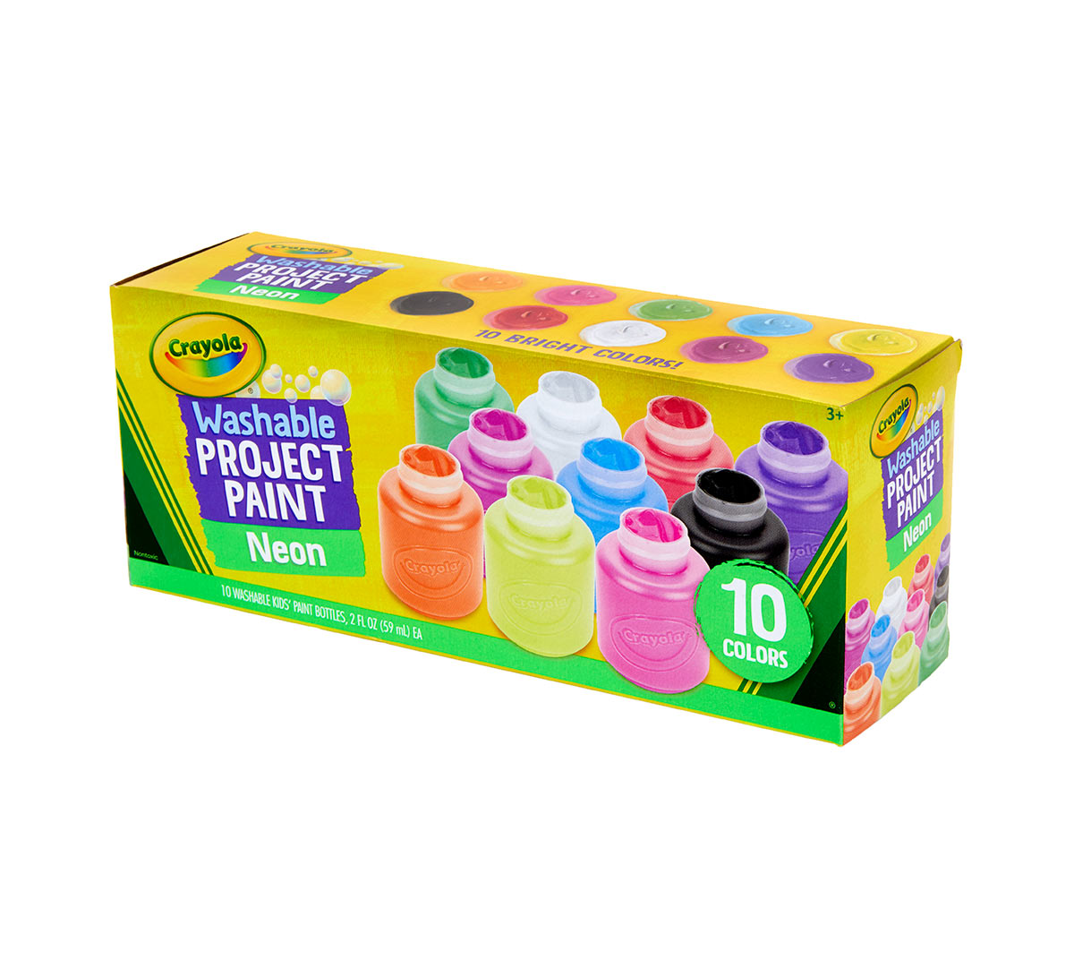 Pintura Lavable Crayola - 10 Colores Neón