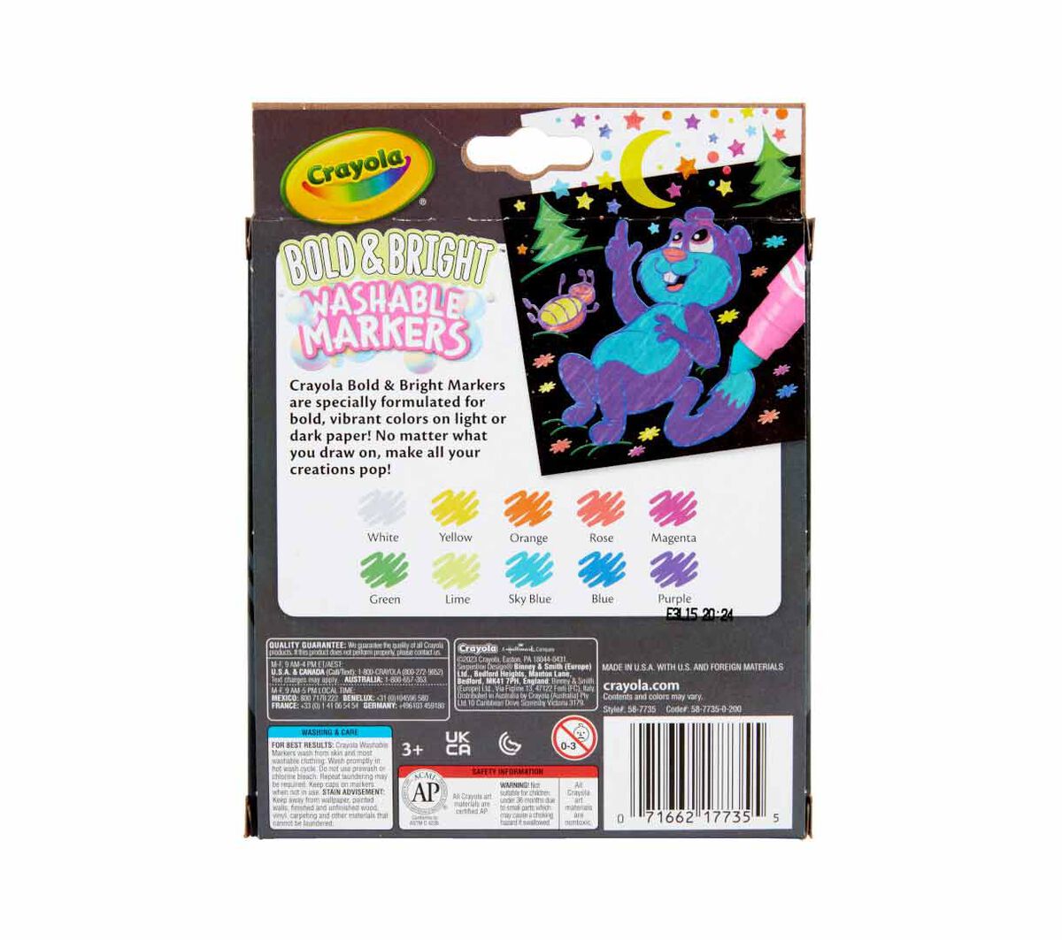 Crayola Markers Bright & Bold - 10 Marcadores Punta Gruesa