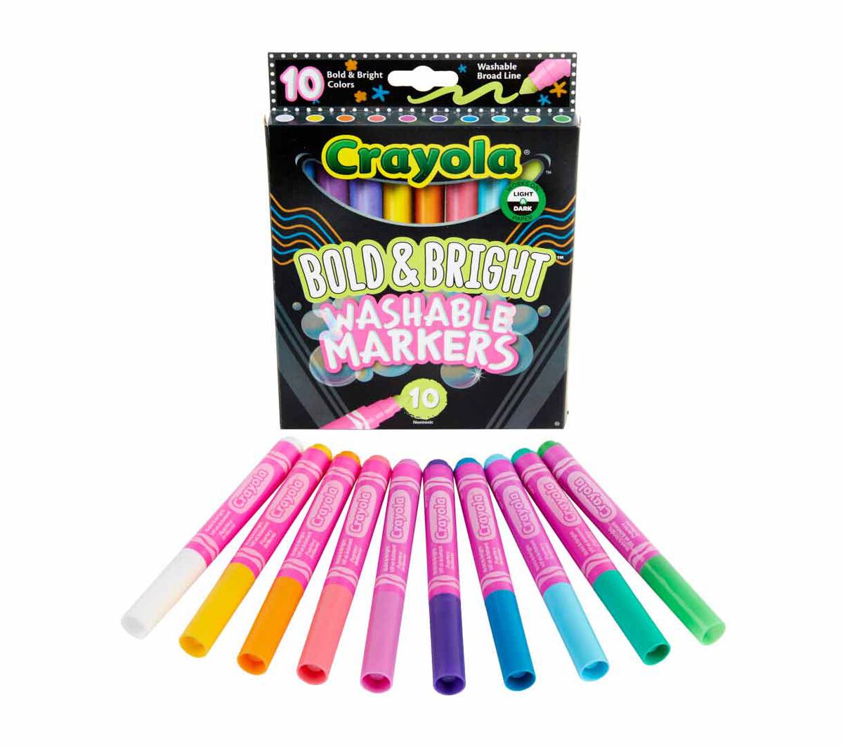 Crayola Markers Bright & Bold - 10 Marcadores Punta Gruesa