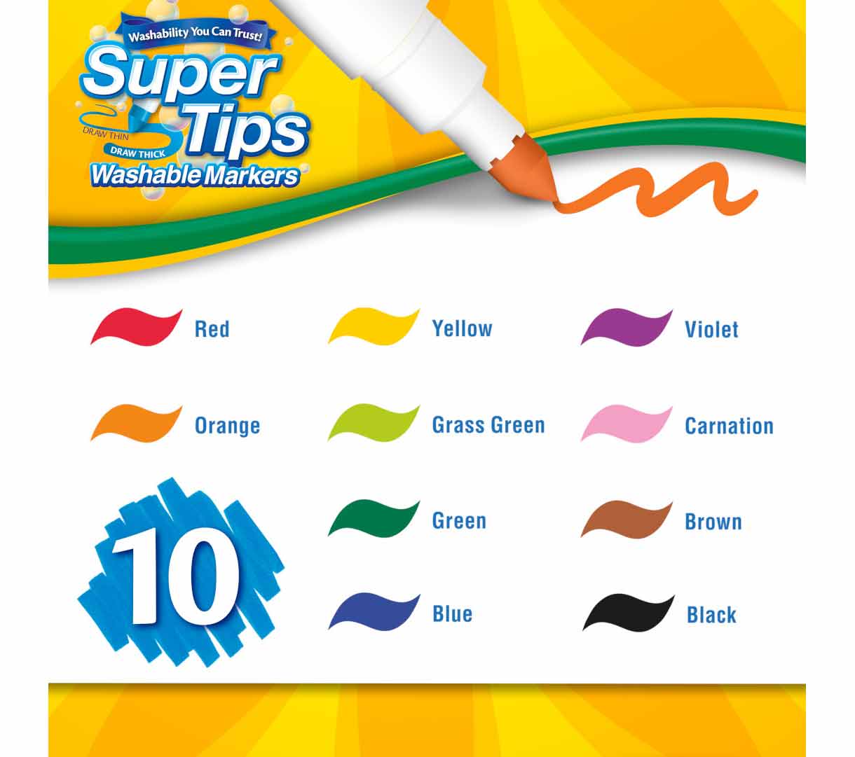 Crayola Super Tips - 10 Marcadores