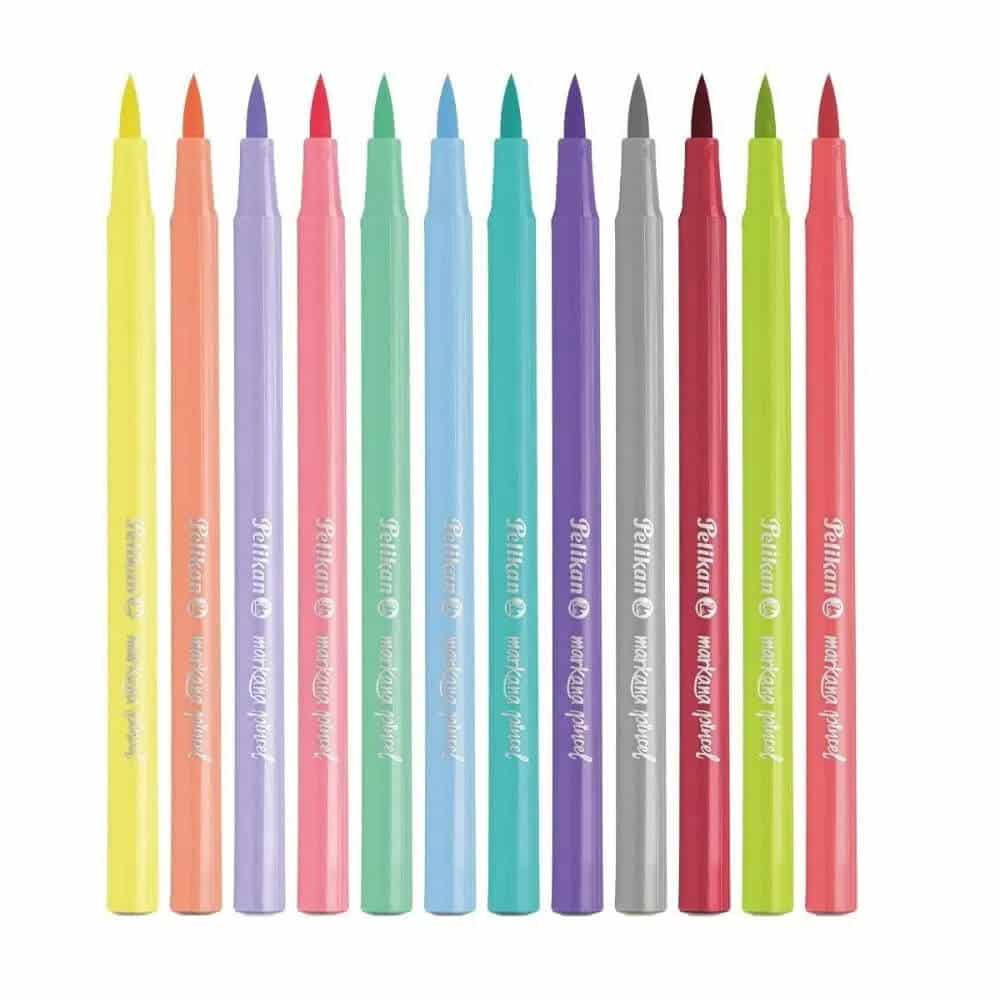 Pelikan Brush - 12 Marcadores Punta de Pincel Pastel