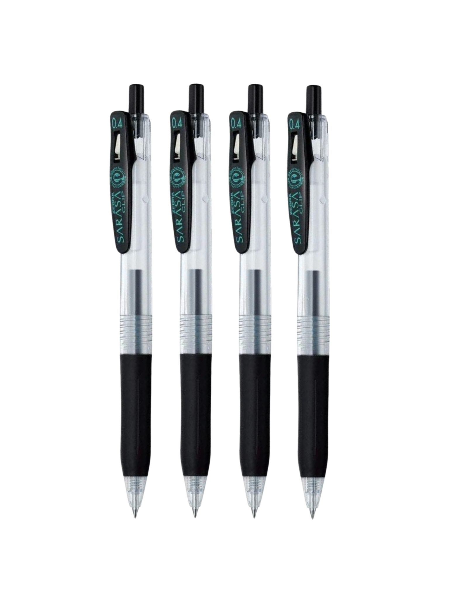 Bolígrafos Zebra Sarasa Clip -Negro 0.4 mm - Set de 4 – Karza Colors