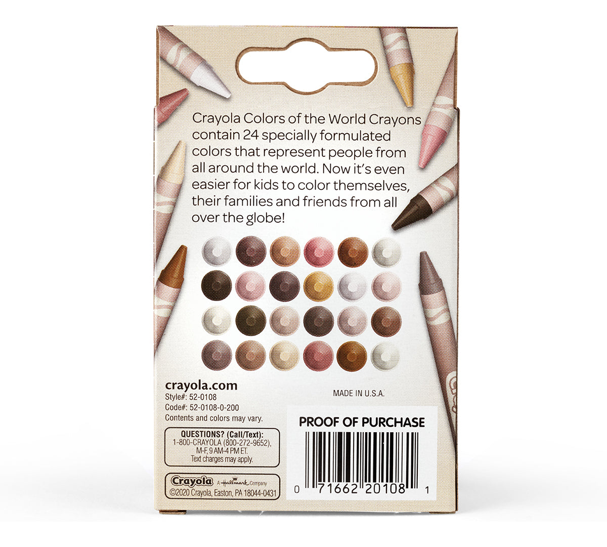 Crayones de Cera Crayola Colors of the World - Caja de 24 Colores