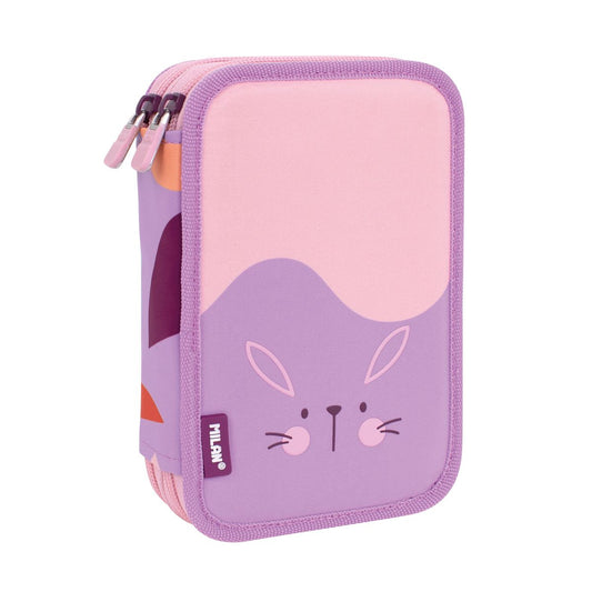 Estuche Milan con Útiles - 2 Niveles Violeta