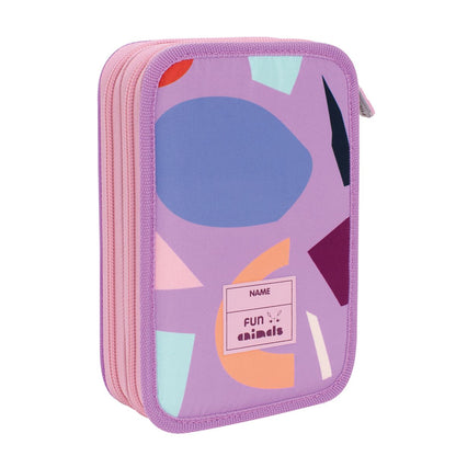 Estuche Milan con Útiles - 2 Niveles Violeta
