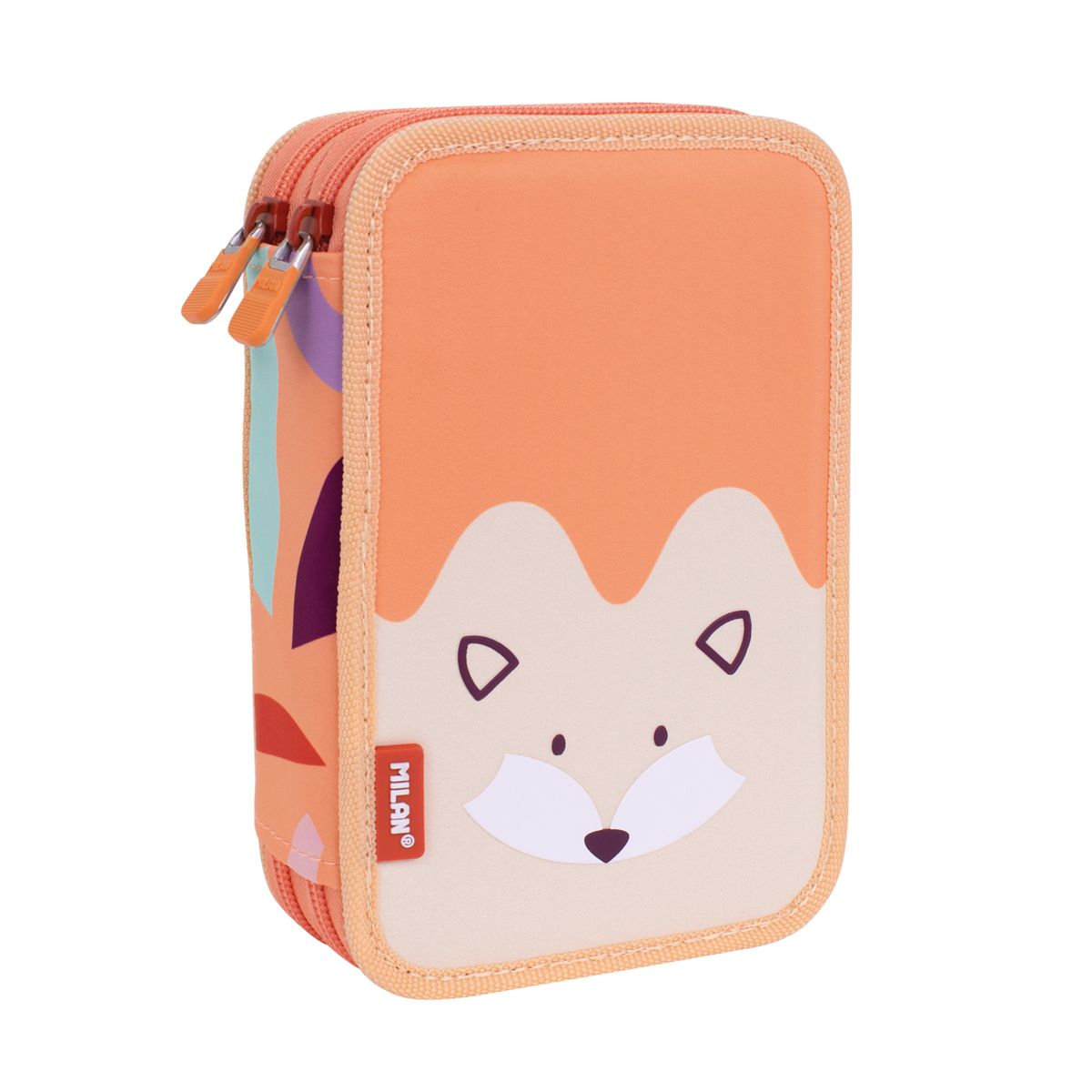 Estuche Milan con Útiles - 2 Niveles Naranja
