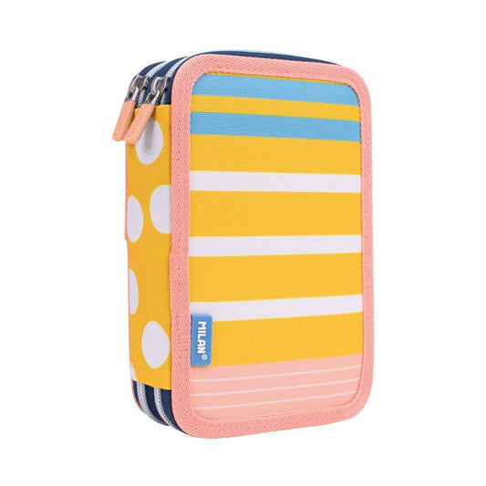 Estuche Milan con Útiles - 2 Niveles Amarillo
