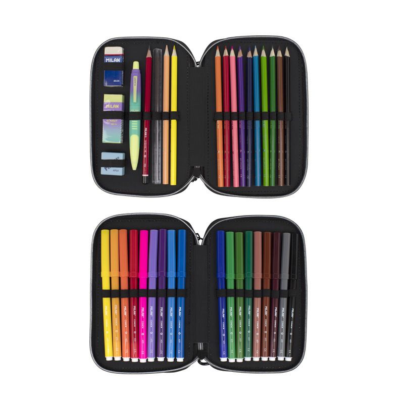 Estuche Milan con Útiles - 2 Niveles Sunset Turquesa