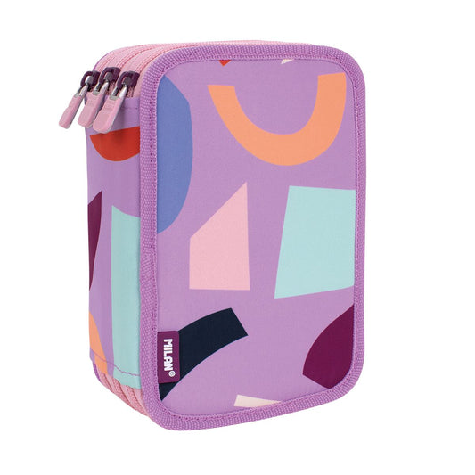 Estuche Milan con Útiles - 3 Niveles Violeta