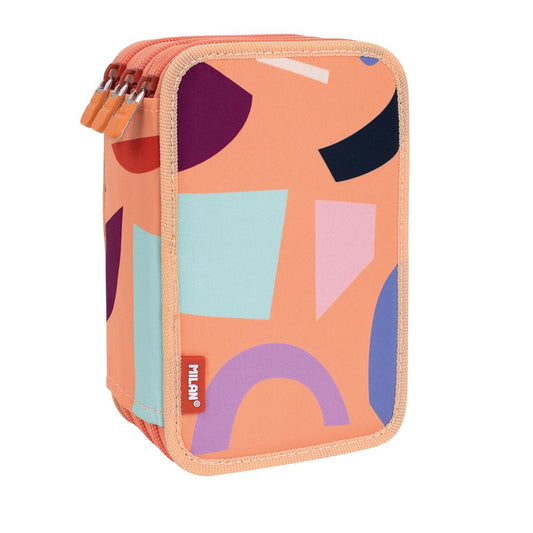 Estuche Milan con Útiles - 3 Niveles Naranja