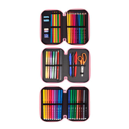 Estuche Milan con Útiles - 3 Niveles Naranja