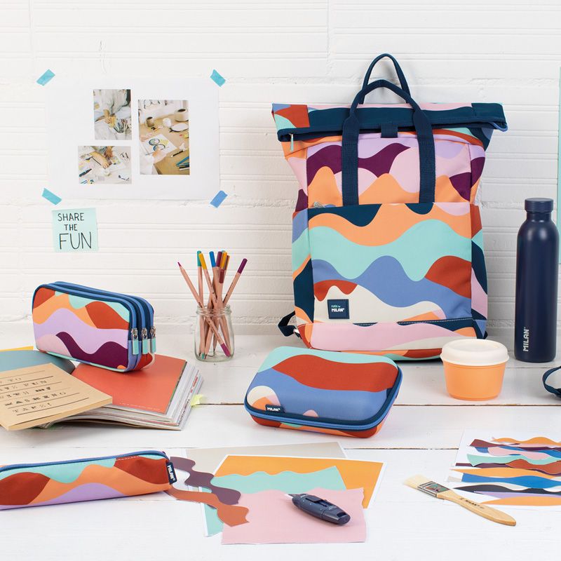 Estuche Milan con Útiles - Semirrígido Multicolor