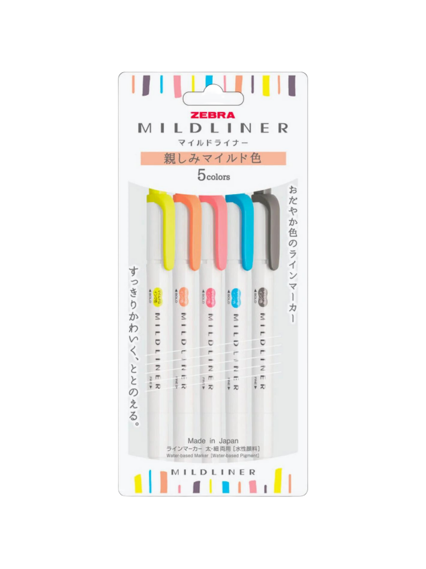 Zebra Mildliner - Set de 5 Colores Friendly