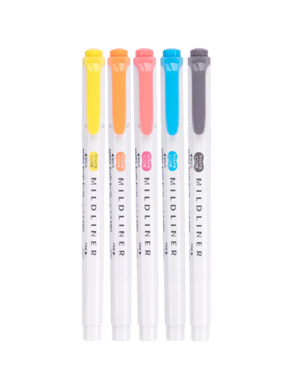 Zebra Mildliner - Set de 5 Colores Friendly