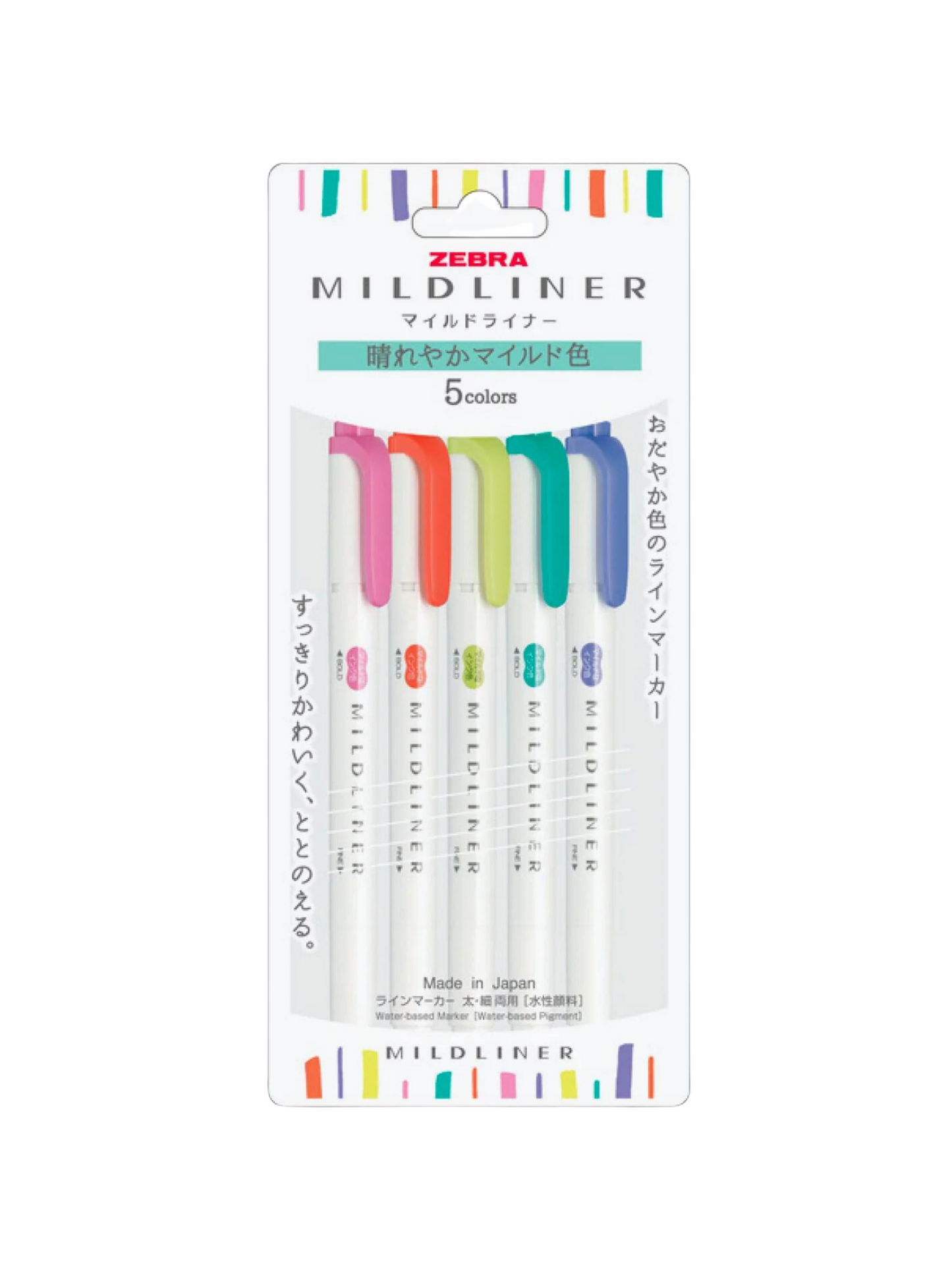 Zebra Mildliner - Set de 5 Colores Bright