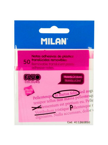 Notas Adhesivas Milán Amarillo y Rosa Traslúcidas - Set de 2