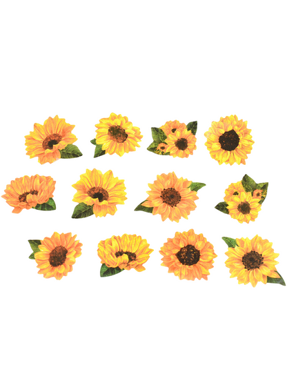 Stickers en Cinta de Girasoles- Rollo de 200 stickers.