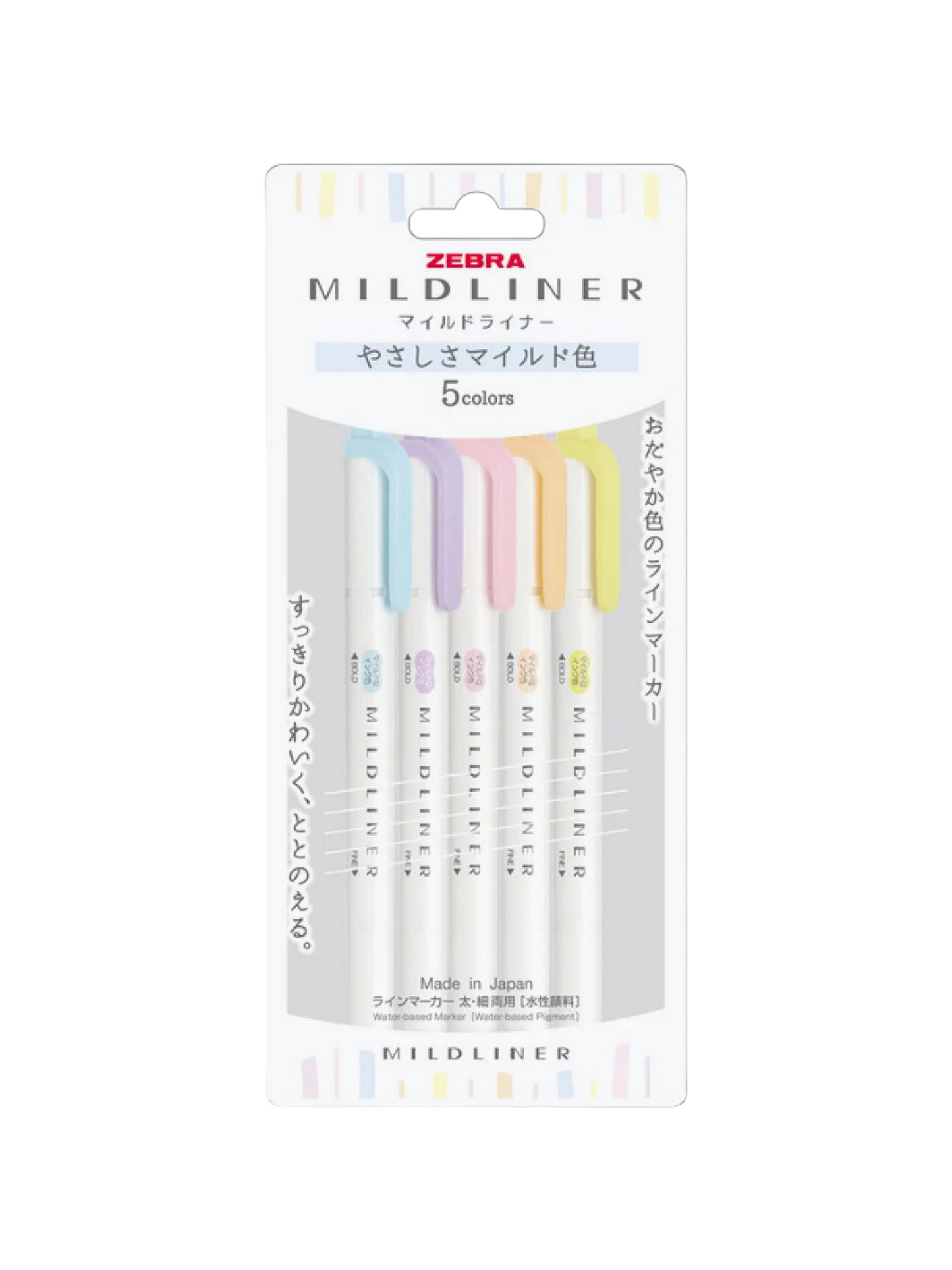 Zebra Mildliner - Set de 5 Colores Gentle