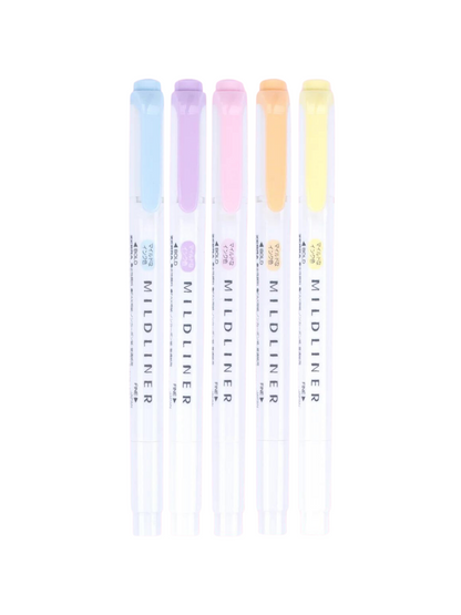 Zebra Mildliner - Set de 5 Colores Gentle