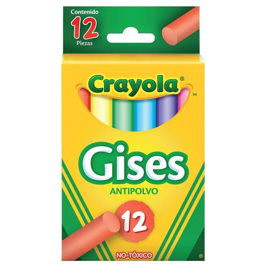 Tiza Multicolor Antipolvo Crayola - 12 piezas