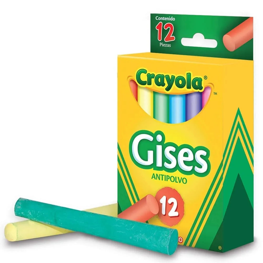 Tiza Multicolor Antipolvo Crayola - 12 piezas