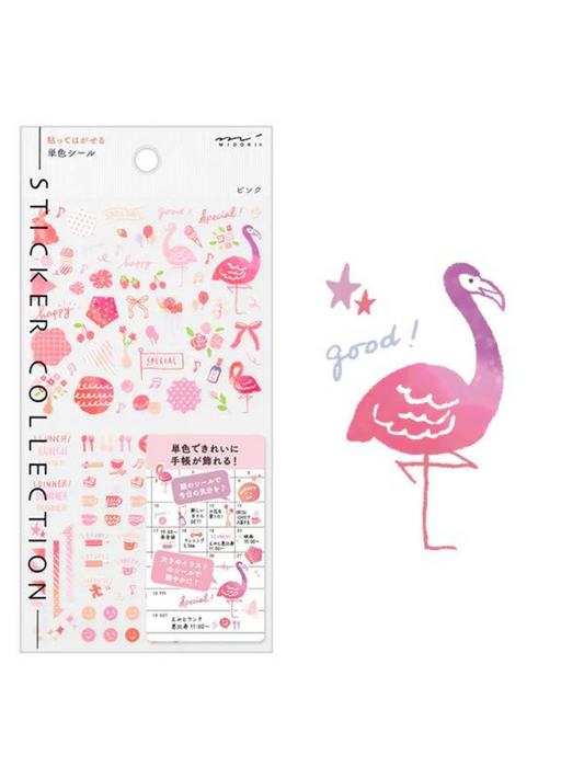 Stickers Midori Rosa- Set de 141 stickers transparentes.