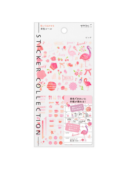 Stickers Midori Rosa- Set de 141 stickers transparentes.