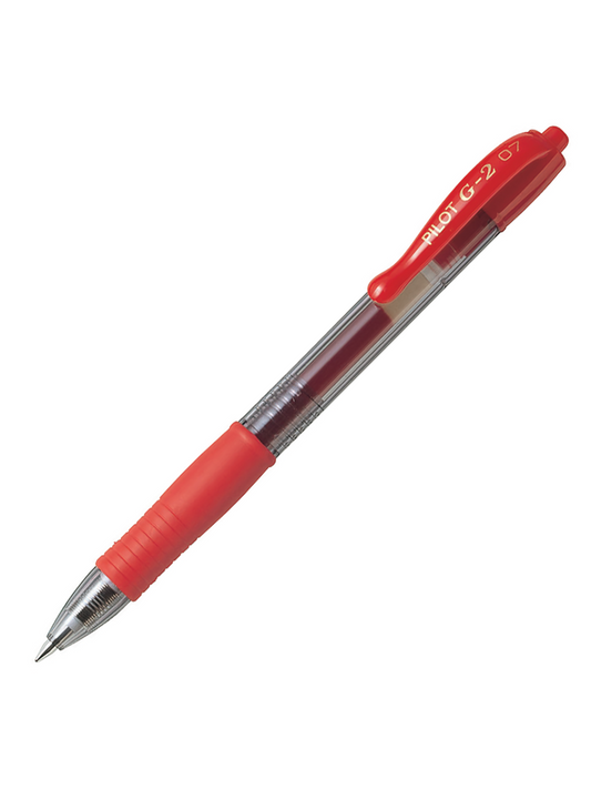 Bolígrafo Gel Pilot G-2 Rojo - Punto Fino 0.7 mm