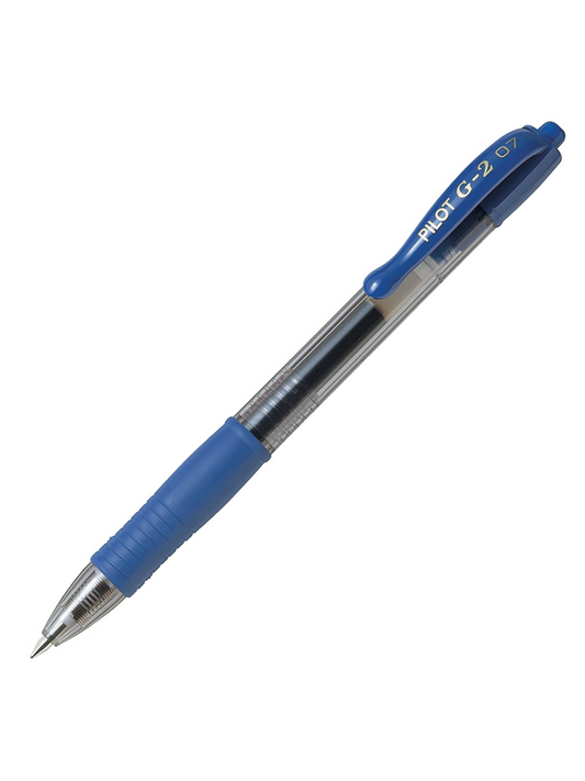 Bolígrafo Gel Pilot G-2 Azul - Punto Fino 0.7 mm