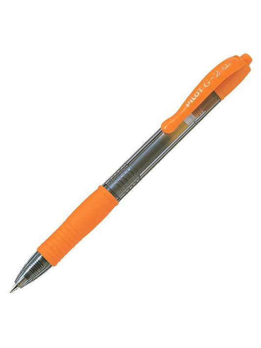 Bolígrafo Gel Pilot G-2 Naranja - Punto Fino 0.7 mm