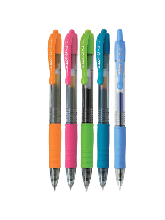 Bolígrafos Pilot G-2 - 0.7 mm - Set de 5 Colores