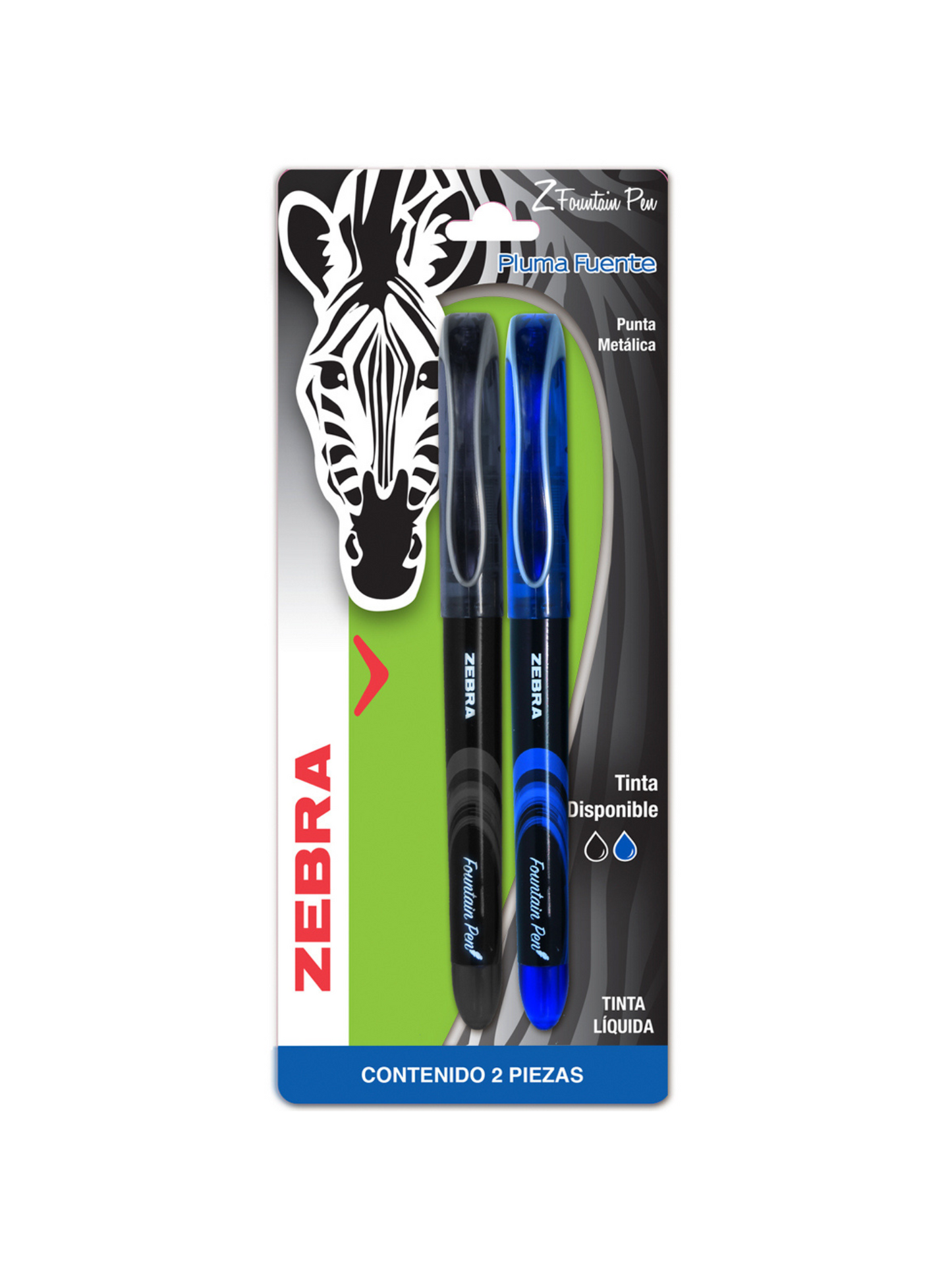 Plumas Fuente Zebra - Set de 2 Colores