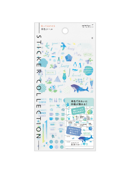 Stickers Midori Celeste- Set de 143 stickers transparentes.