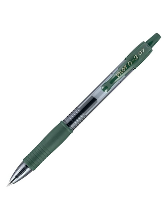 Bolígrafo Gel Pilot G-2 Verde Oscuro - Punto Fino 0.7 mm
