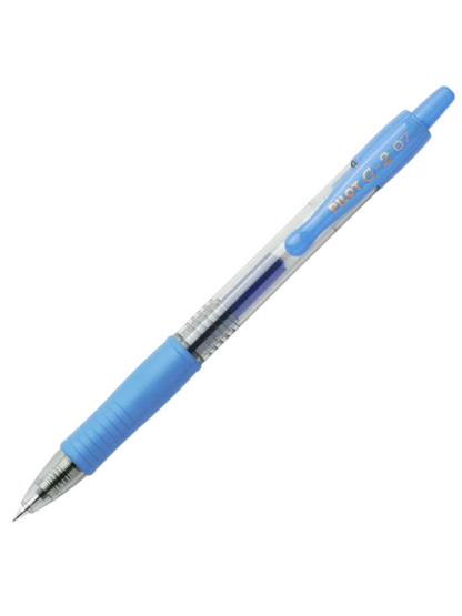 Bolígrafo Gel Pilot G-2 Celeste - Punto Fino 0.7 mm