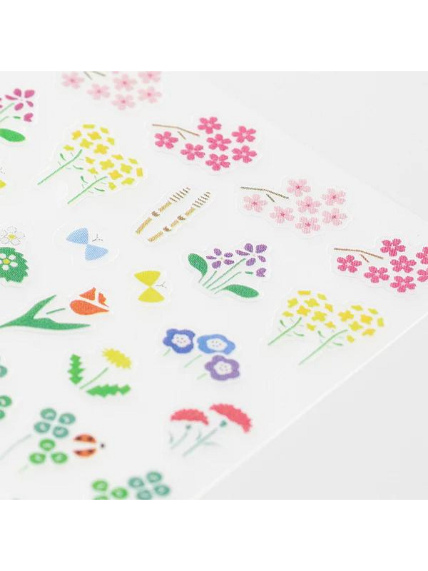 Stickers Midori Flores- Set de 136 stickers transparentes.