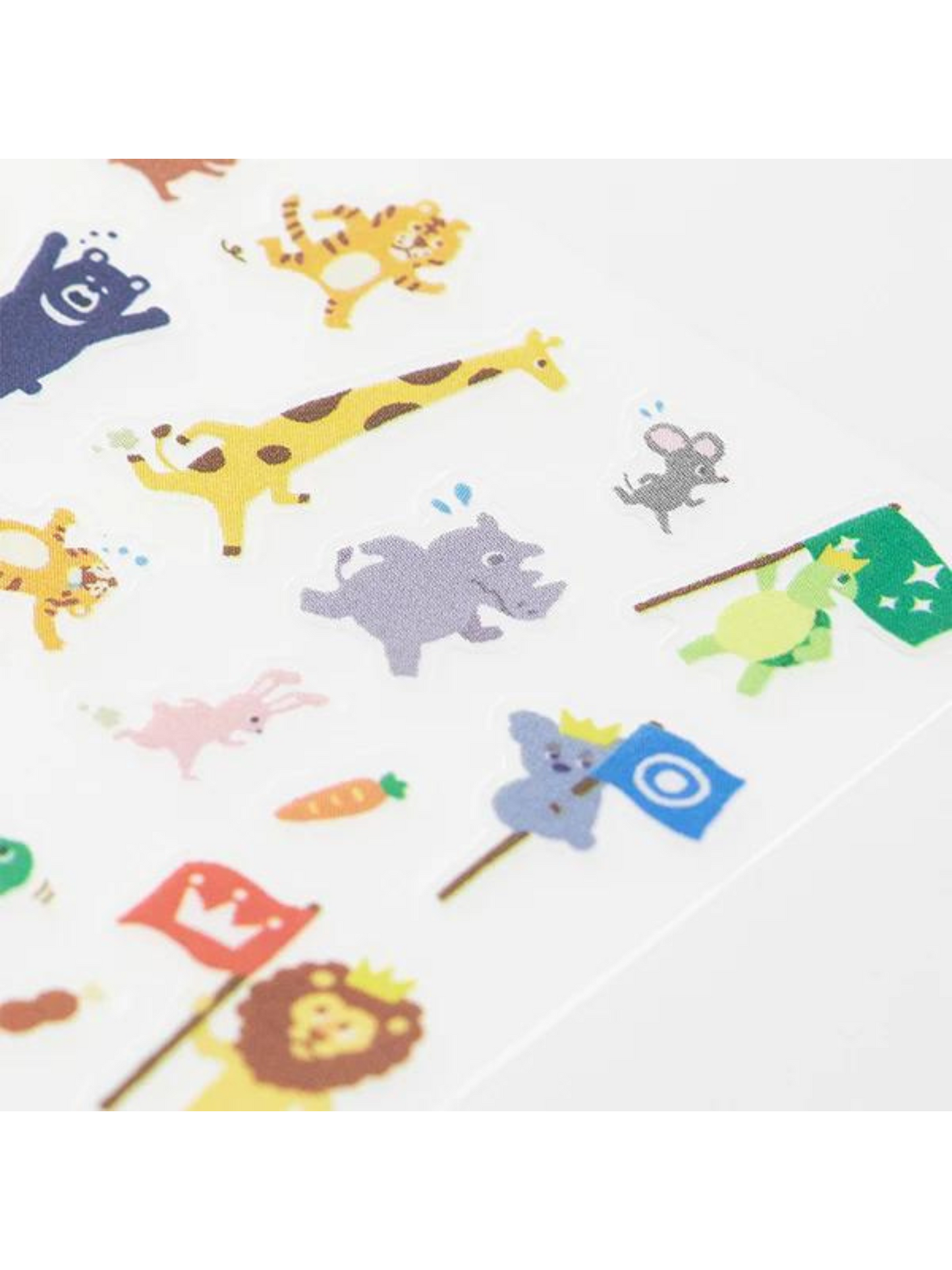 Stickers Midori Animalitos- Set de 104 stickers transparentes.