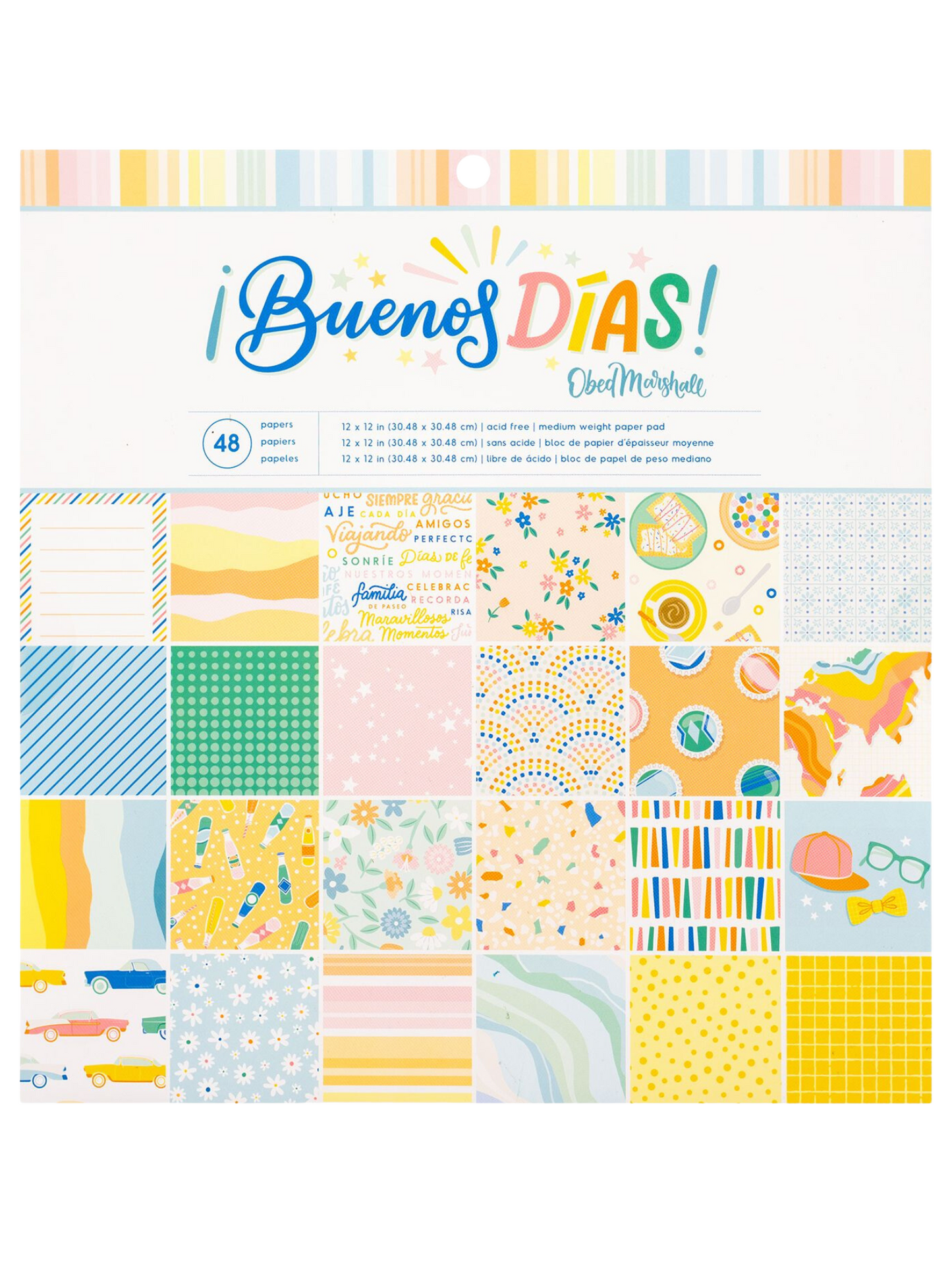 Block de Papel Decorado - Diseño Good Morning - 12 x 12 Pulg.