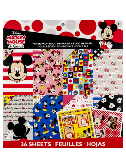 Block de Papel Decorado - Diseño Mickey Friends - 12 x 12 Pulg.