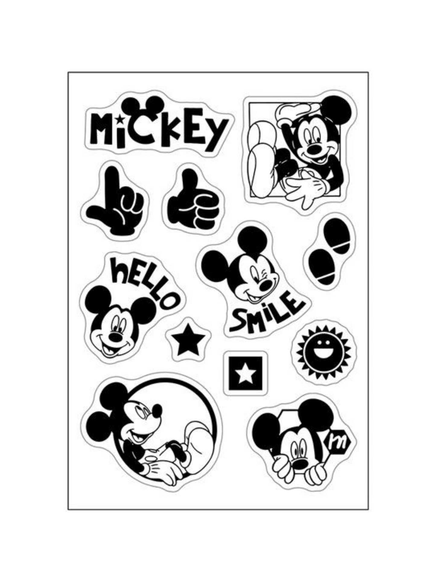 Sellos de Silicona - Diseño Mickey Mouse - 12 Piezas