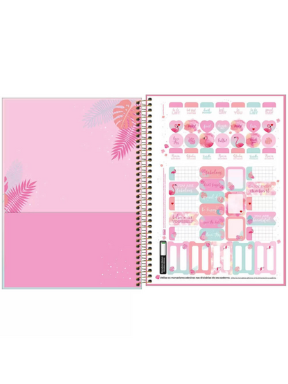 Cuaderno Multimaterias - Líneas - Flamingos