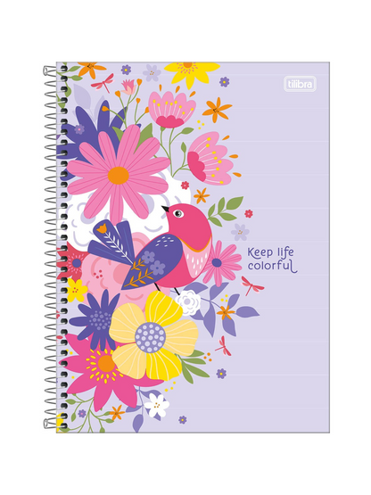 Cuaderno Multimaterias - Líneas - Floral Lila