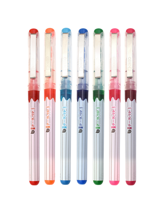Bolígrafos Ohto Fude Ball - 1.5 mm - Set de 7