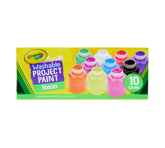 Pintura Lavable Crayola - 10 Colores Neón